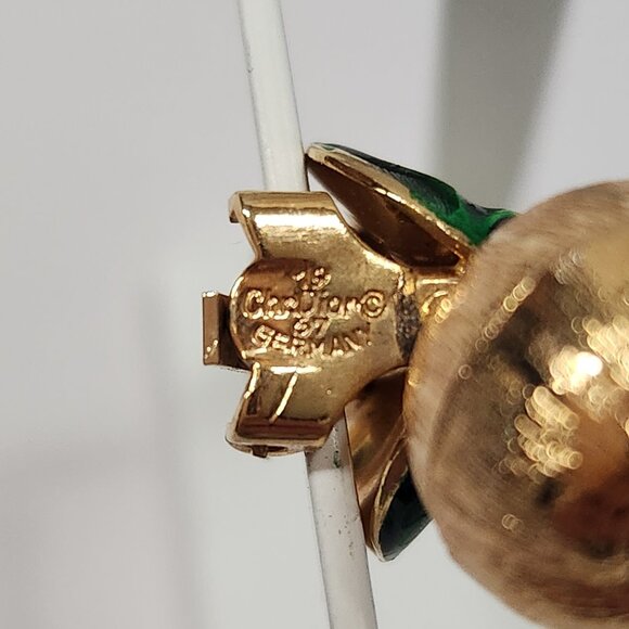 Rare Set Christian Dior Henkel & Grosse Guilloche Enamel Clip Earrings & Brooch - Picture 7 of 12